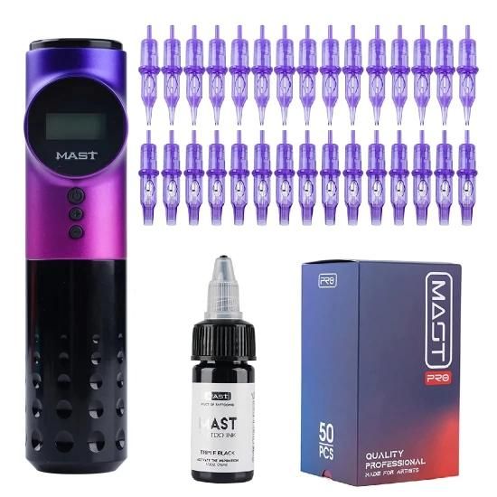 Mast Archer ワイヤレスタトゥーマシン+カートリッジニードル+ブラック