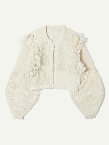 LEINWANDE Hand Knitted Patchwork Cardigan ラインヴァンド ハンド