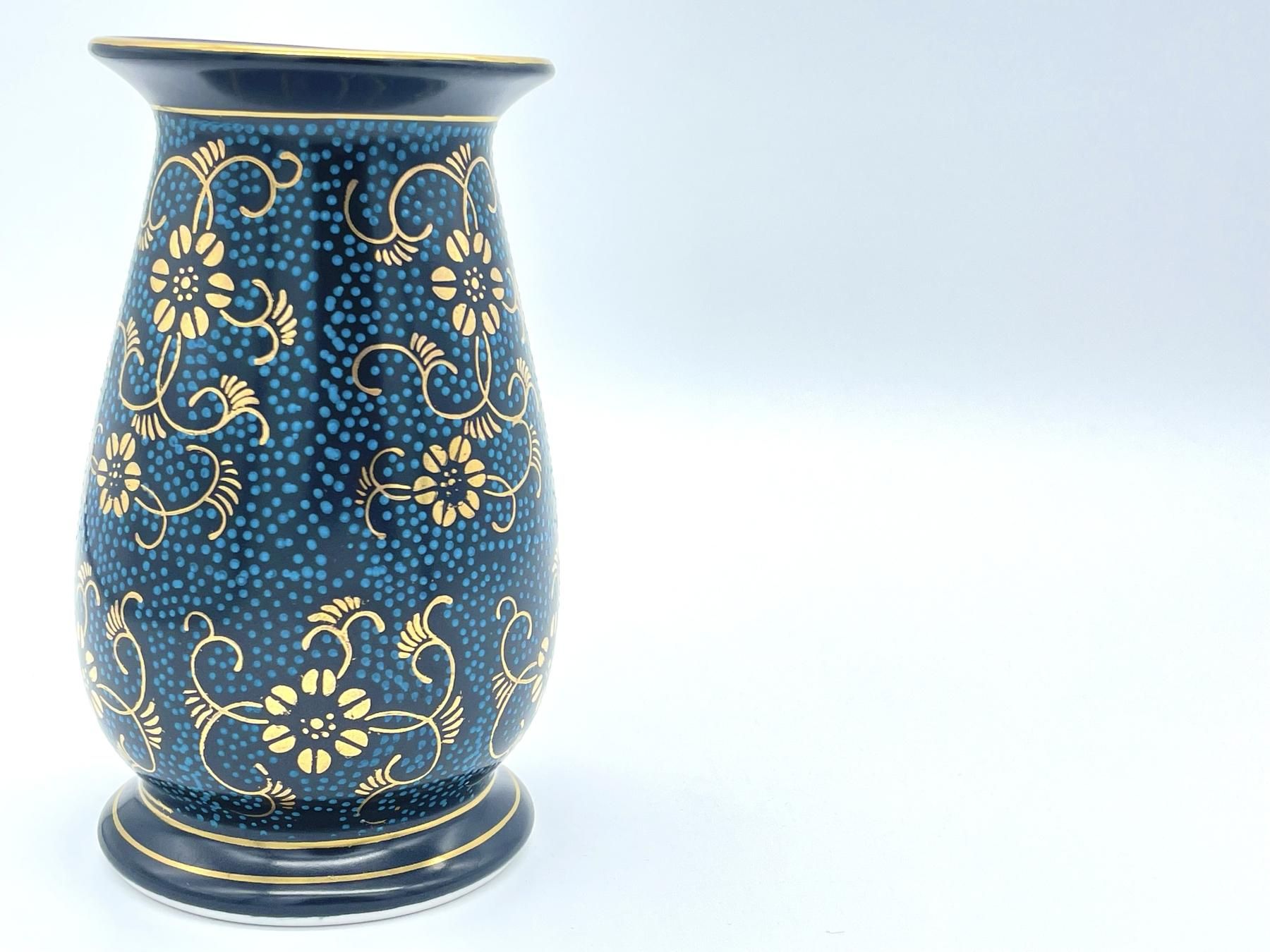 花瓶 九谷焼 青粒鉄仙 6号