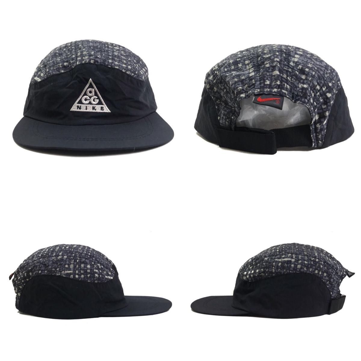 90s NIKE ACG Logo Nylon Camp Cap 黒灰 ナイキ エーシージー 旧ロゴ