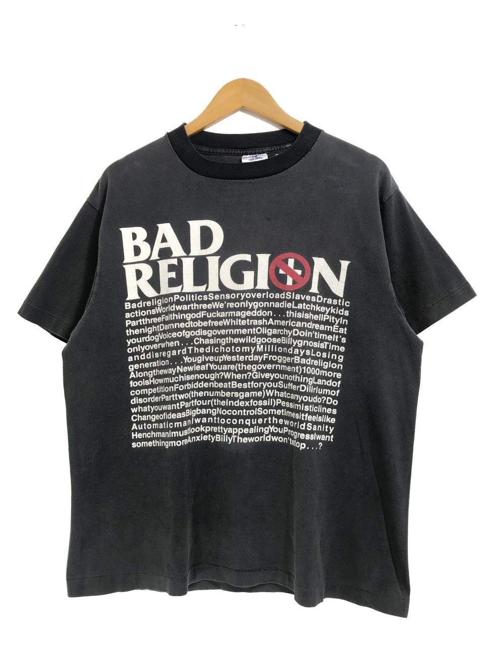 USA製 90s BAD RELIGION Message Print S/S Tee 黒 L バッドレリジョン