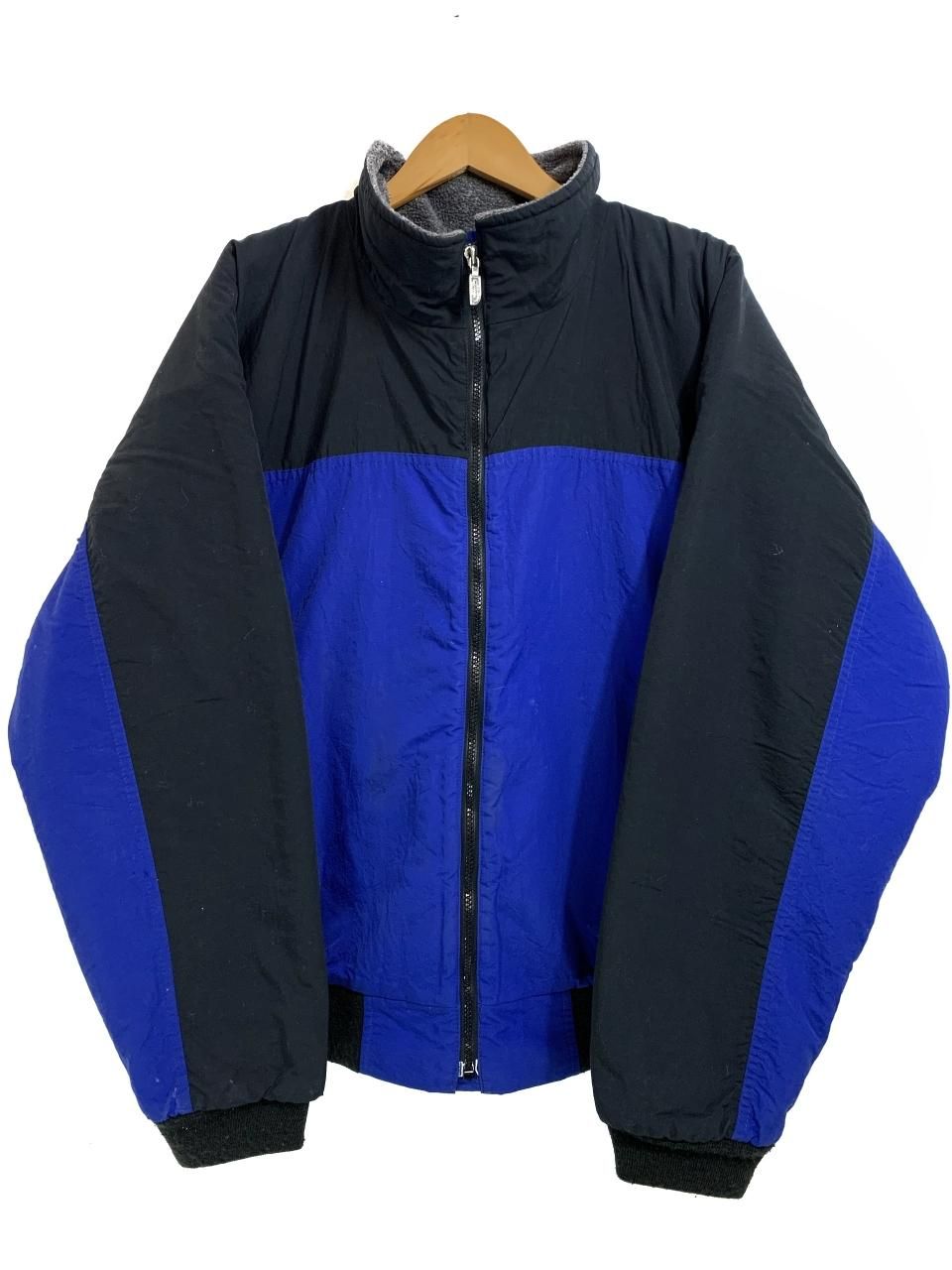 USA製 90s THE NORTH FACE Fleece Lined Nylon Jacket 青黒 L ノース