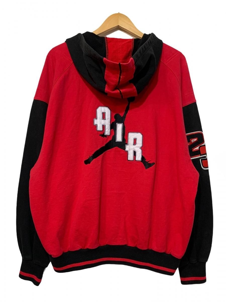93年製 NIKE AIR JORDAN Hooded Sweat Varsity Jacket 赤黒 M 90s