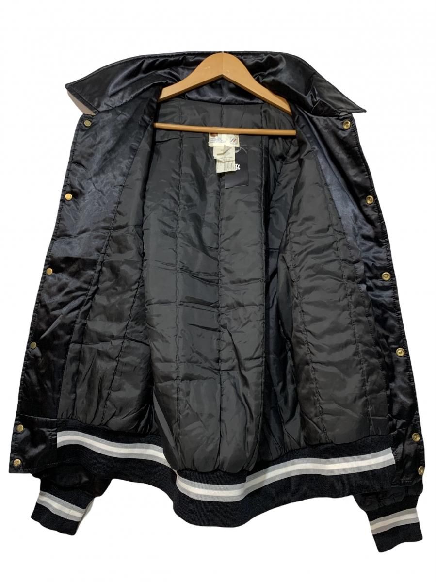カナダ製 90s Los Angeles Kings Satin Varsity Jacket 黒 L