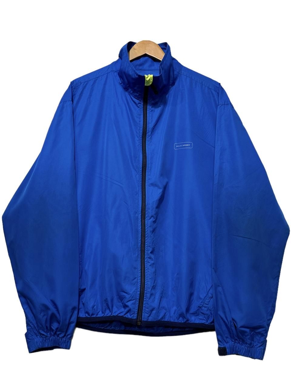 90s POLO SPORT Logo Nylon Jacket 青 XL ポロスポーツ ナイロン