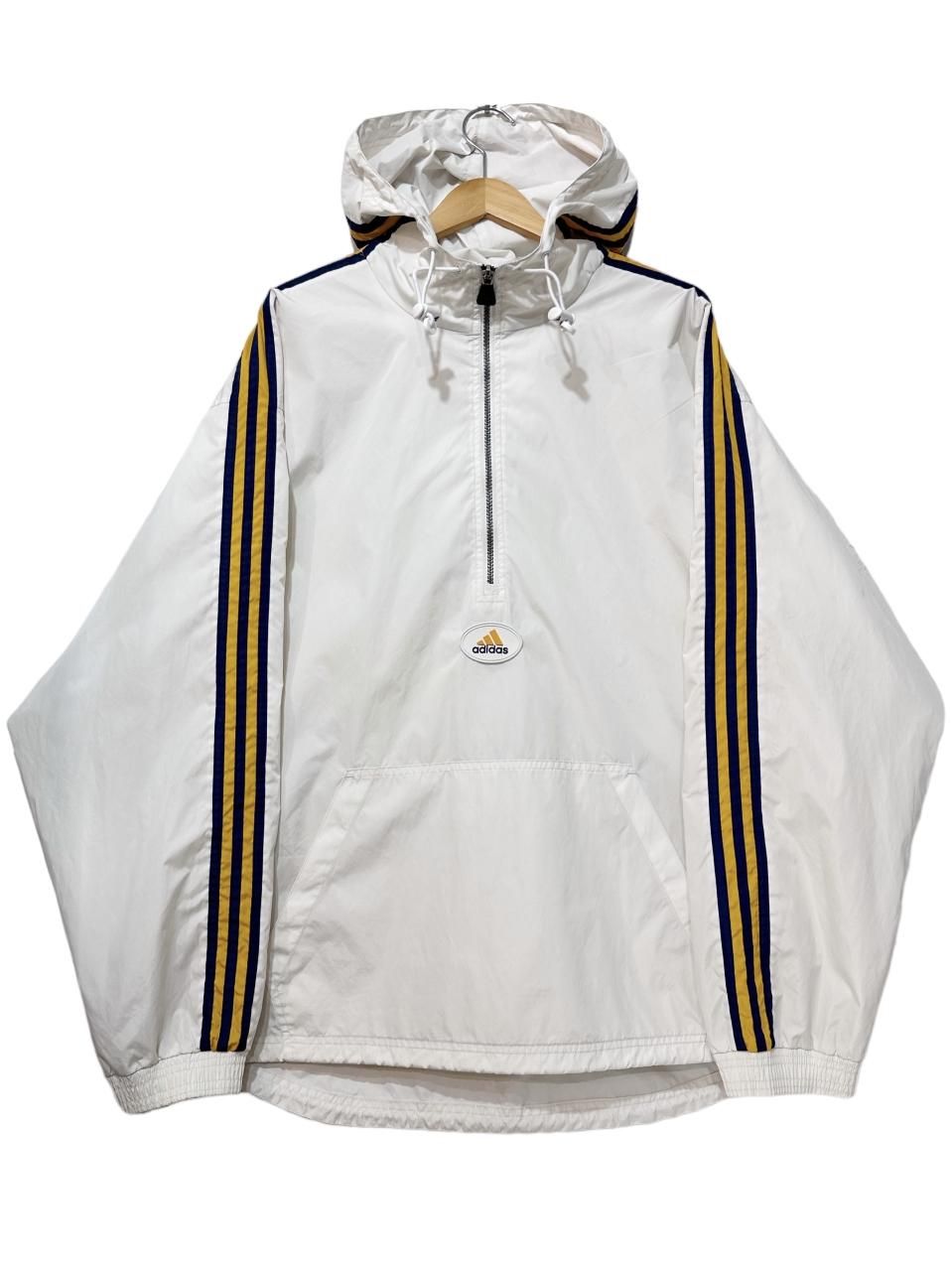 90s adidas Nylon Anorak Parka 白 XL アディダス アノラックパーカー