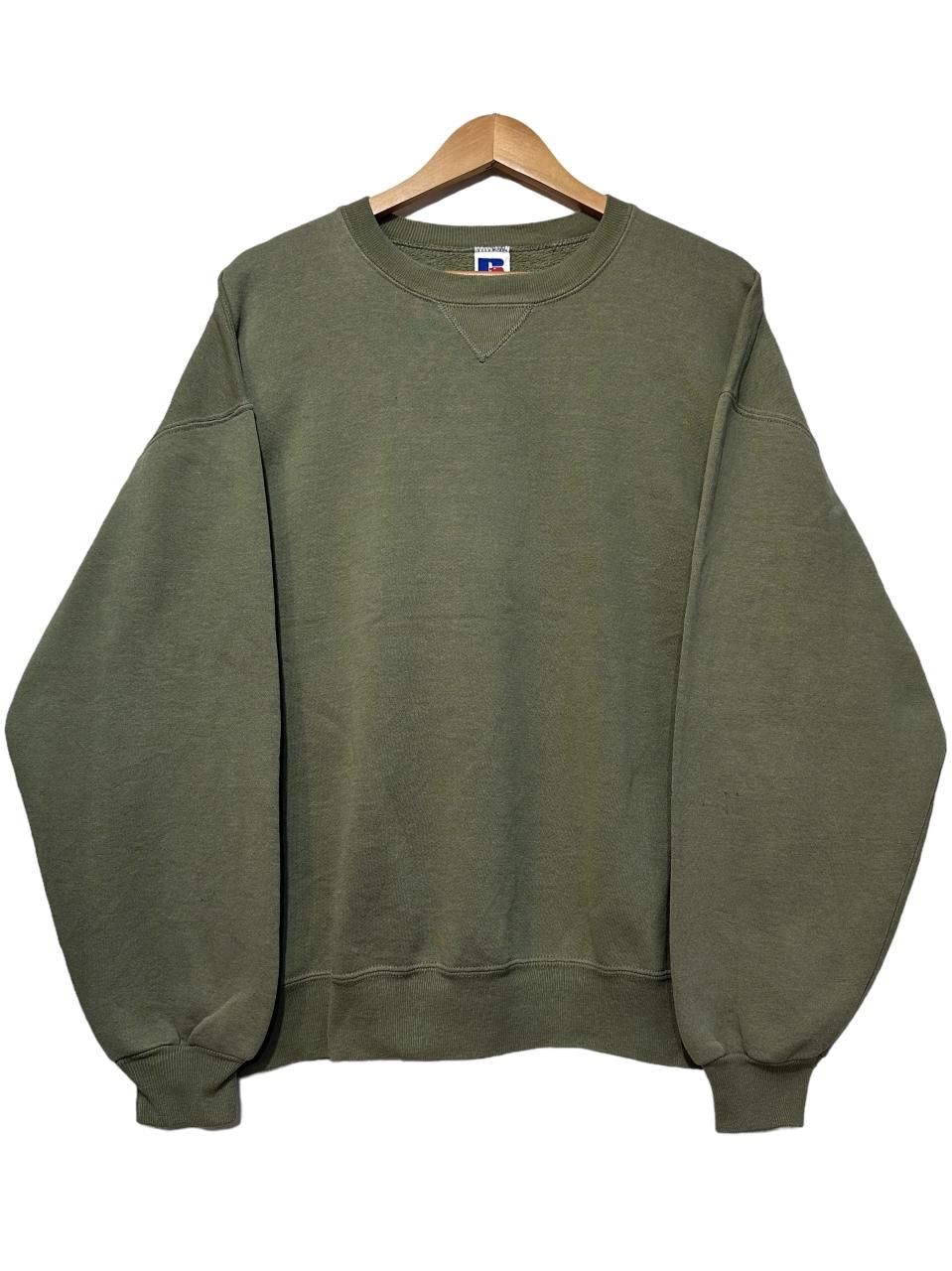 USA製 90s RUSSELL ATHLETIC Plain Sweatshirt オリーブ XXL ラッセル