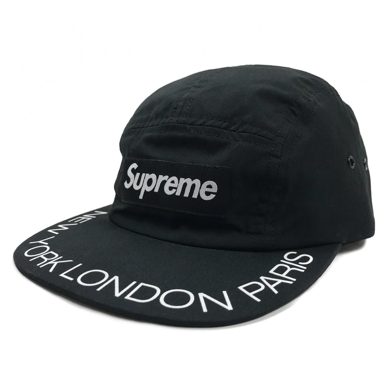 18SS SUPREME Visor Print Camp Cap (BLACK) シュプリーム ボックス