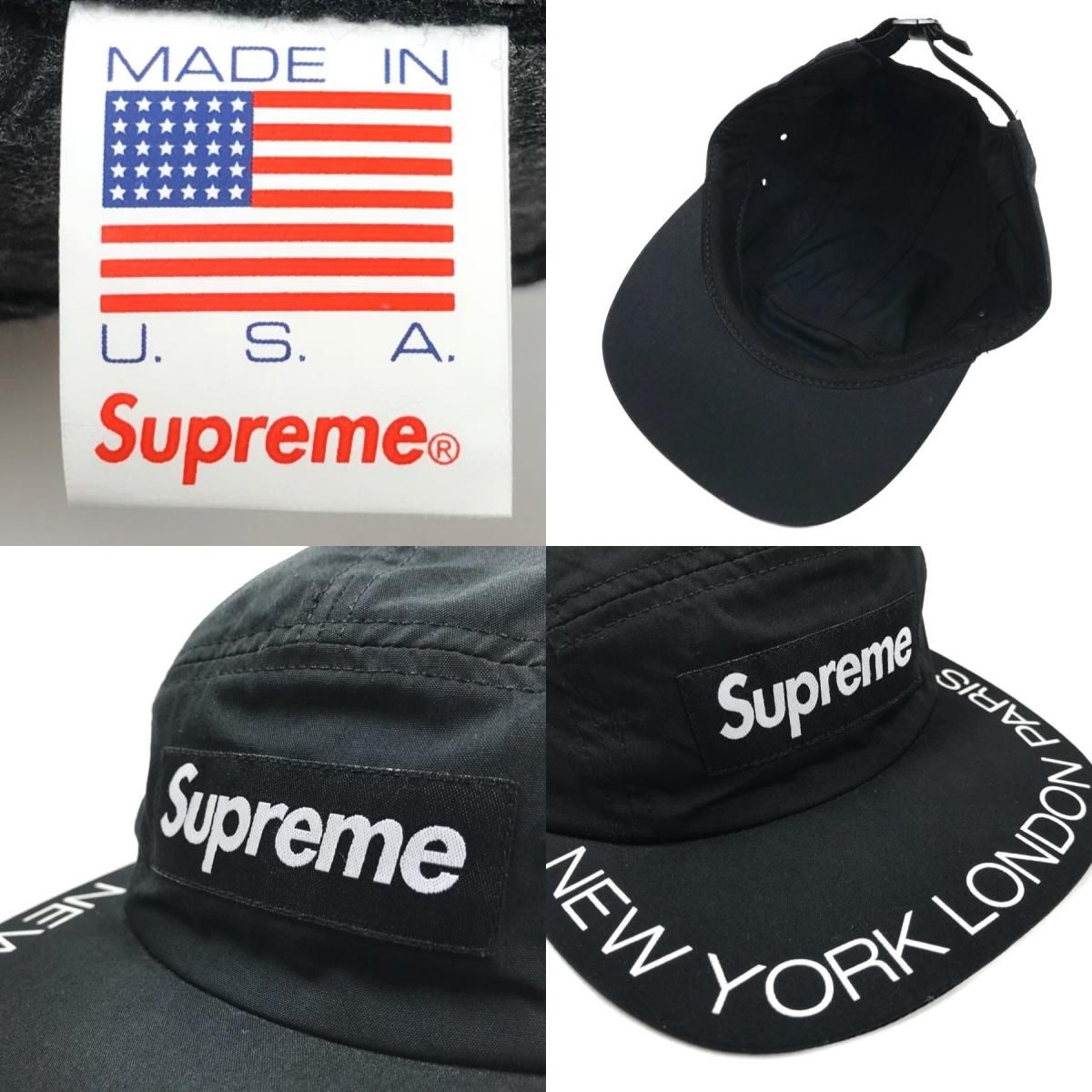 18SS SUPREME Visor Print Camp Cap (BLACK) シュプリーム ボックス