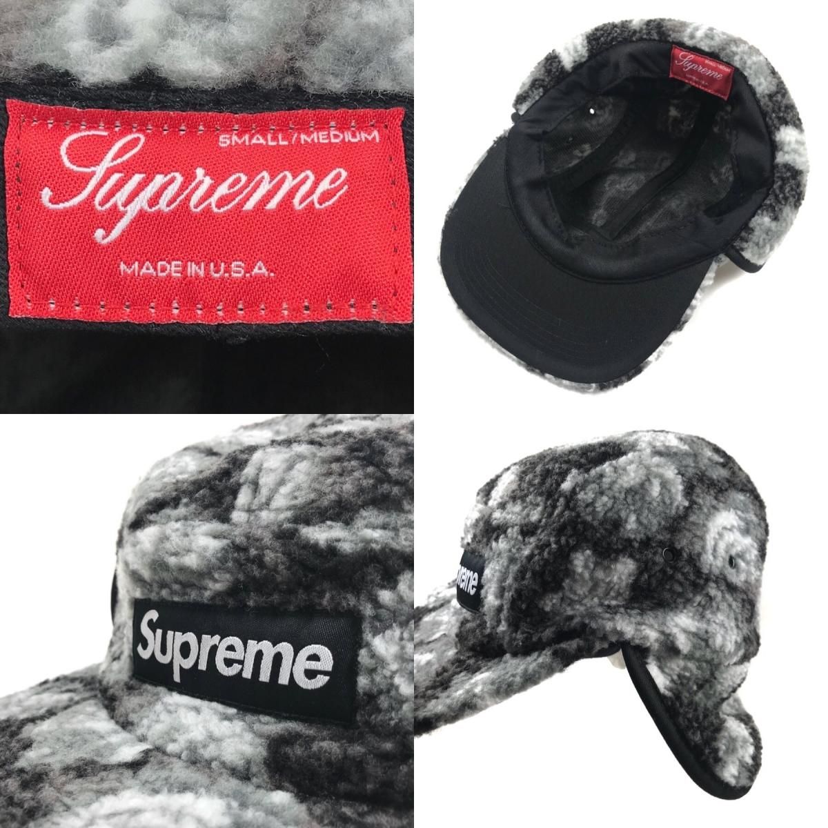 16AW SUPREME Roses Sherpa Fleece Ear Camp Cap (BLACK) シュプリーム