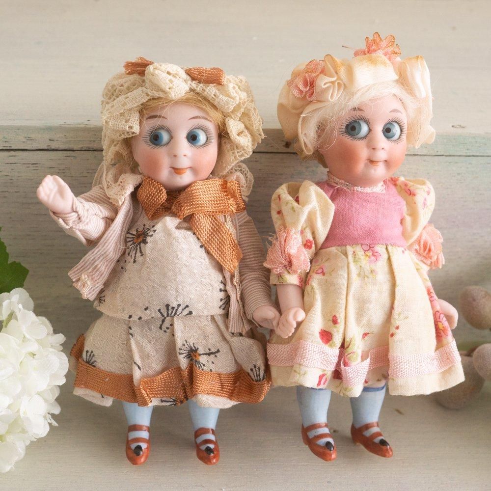 グーグリー・おしゃれな女の子のビスクドール（ドイツ） - Guignol