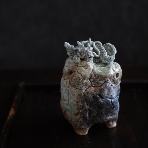 伊賀龍香炉（共箱付） 新歓嗣【Galleryてとて】