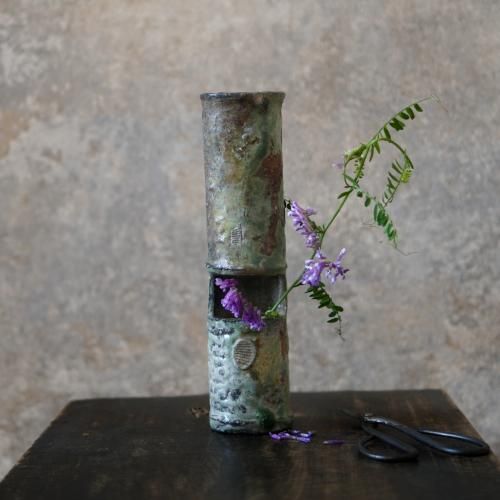 伊賀掛花入（共箱付） 新歓嗣【Galleryてとて】