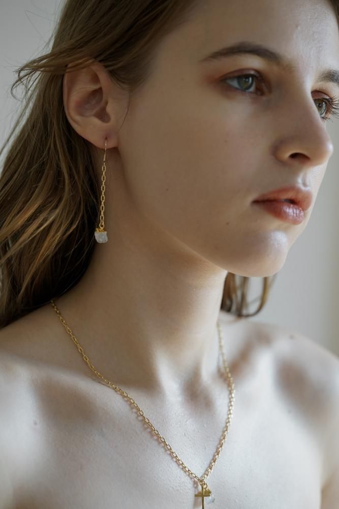 FORTUNA[NF][Silver925]天然石クロスチャームネックレス[ペリドット