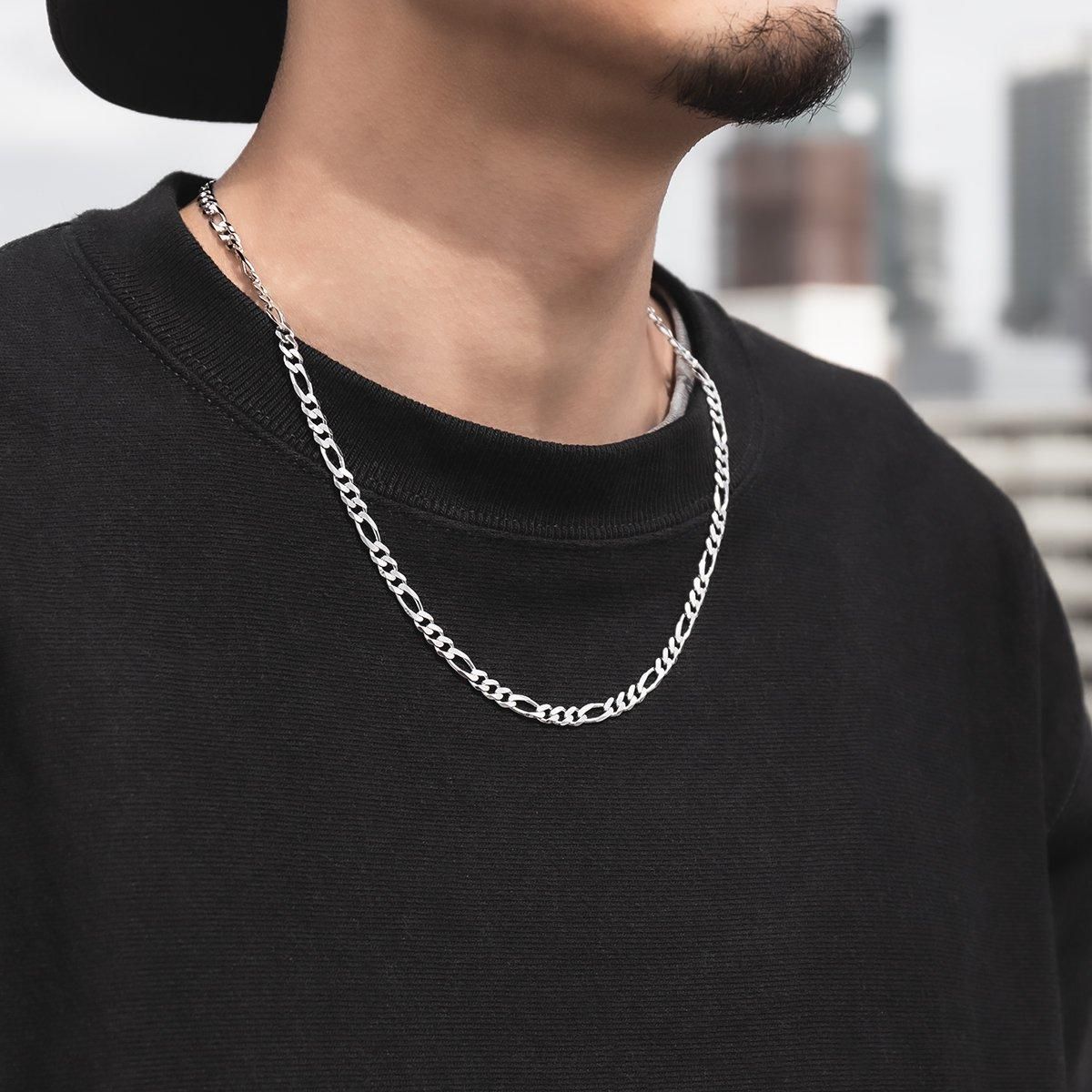 シルバー フィガロネックレス 幅4.5mm 40cm-70cm 120F2-31D6