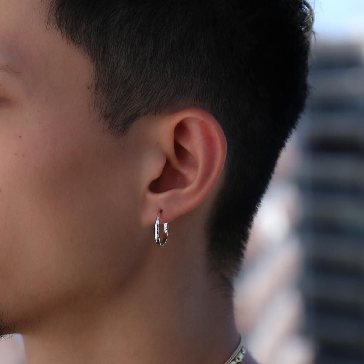 10K ホワイトゴールド ピアス 17mm - AVALANCHE OFFICIAL STORE