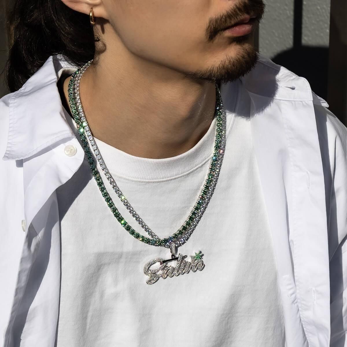 シルバー テニスネックレス 幅4mm 45cm-60cm AHNL-D001-4MM