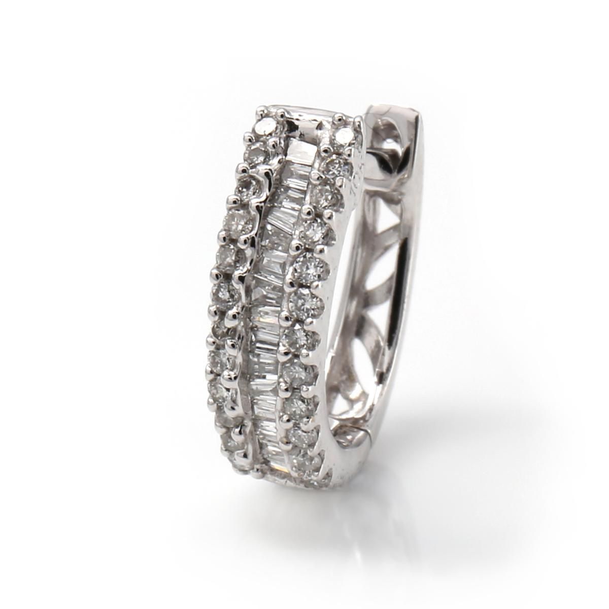 ダイヤモンド 10K ホワイトゴールド ピアス 12mm E1801BR-10W