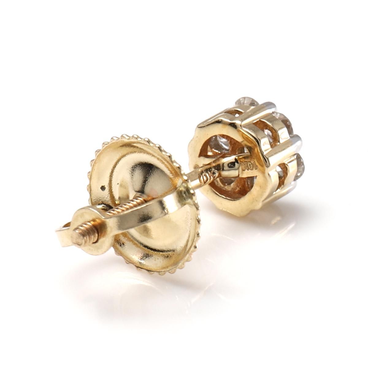 ダイヤモンド 10K イエローゴールド ピアス 4.8mm A0129328-YG