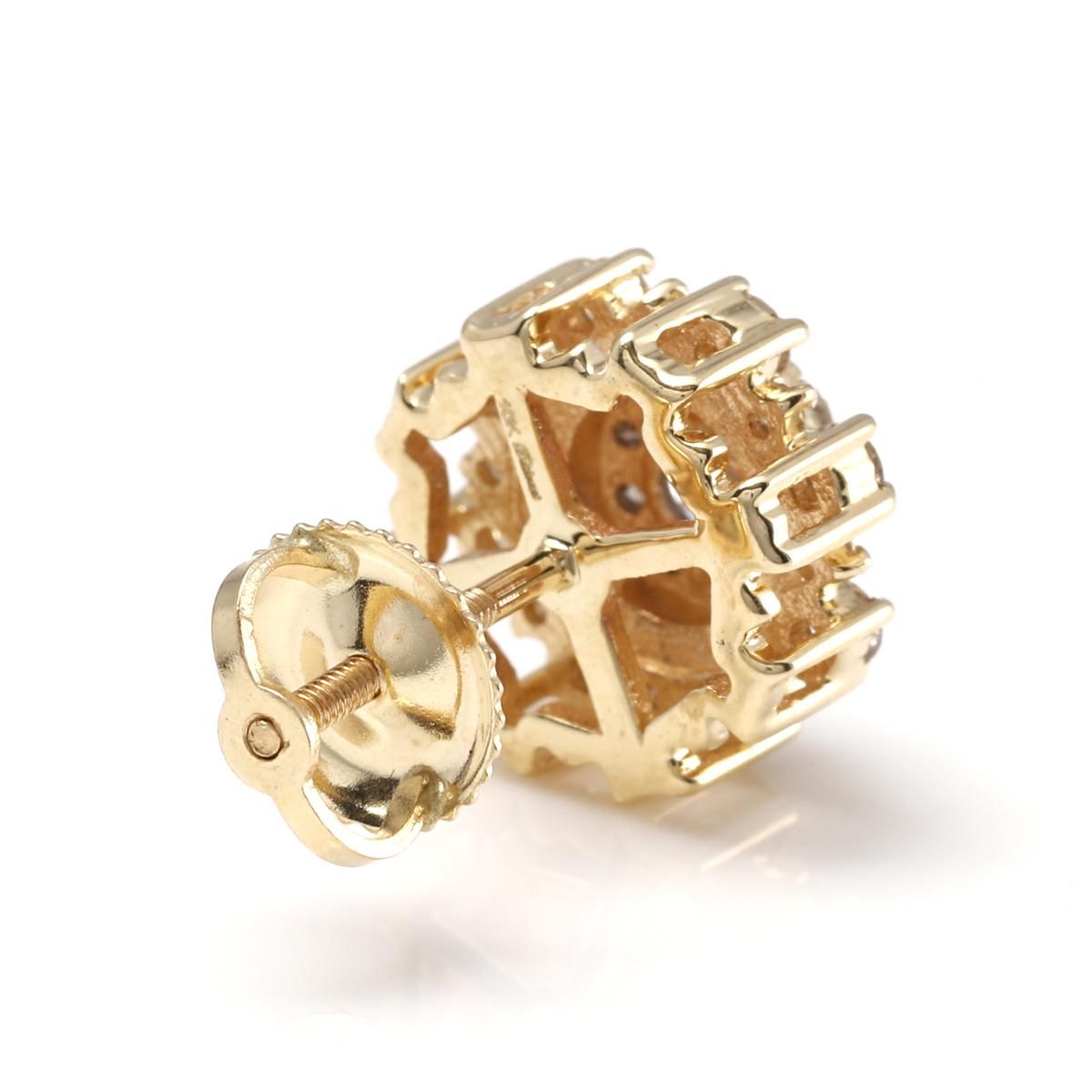 ダイヤモンド 10K イエローゴールド ピアス 10mm A121611 - AVALANCHE