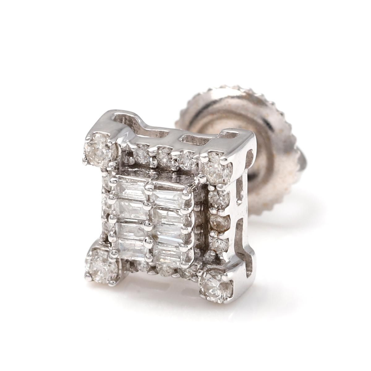 ダイヤモンド 10K ホワイトゴールド ピアス 7.2mm A126296 - AVALANCHE