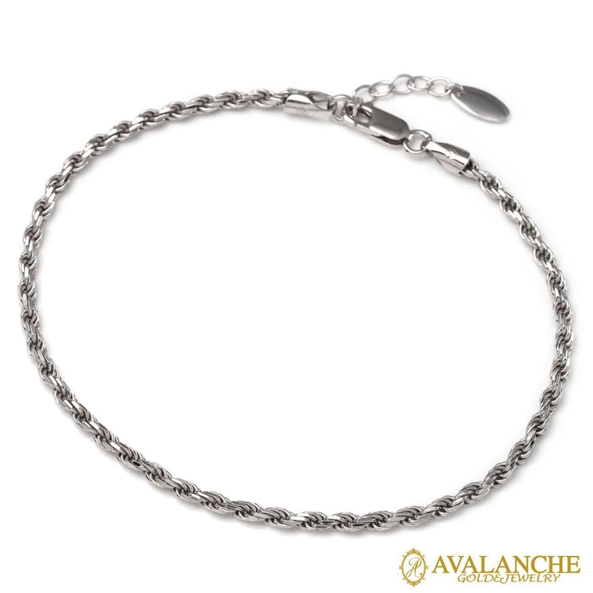 シルバー ロープアンクレット 幅2.8mm 23cm-26cm 060HCMD - AVALANCHE