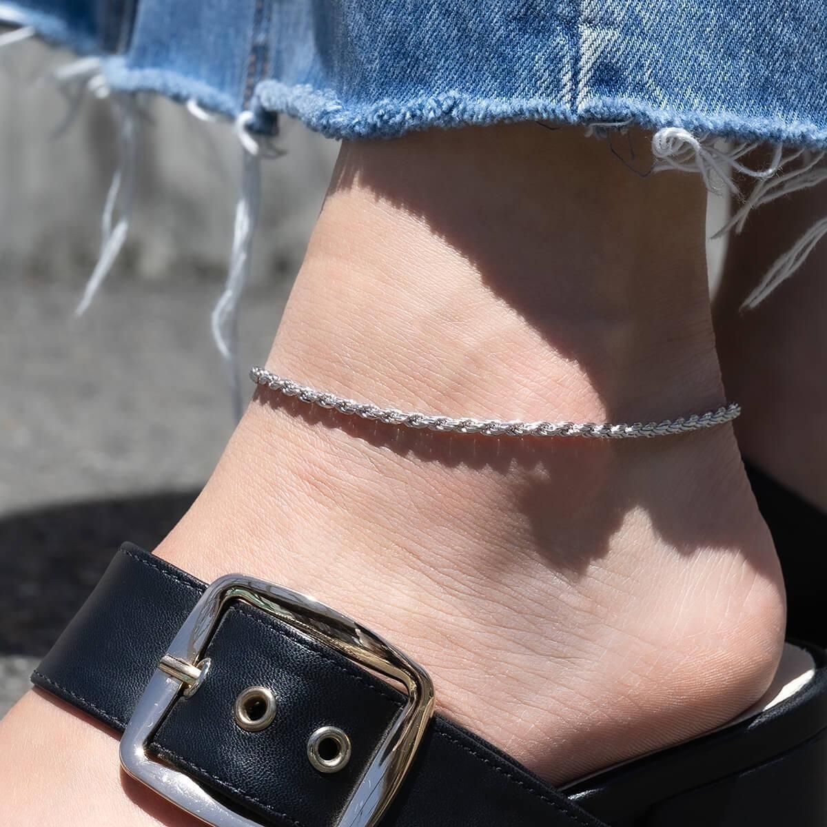 シルバー ロープアンクレット 幅2.8mm 23cm-26cm 060HCMD - AVALANCHE