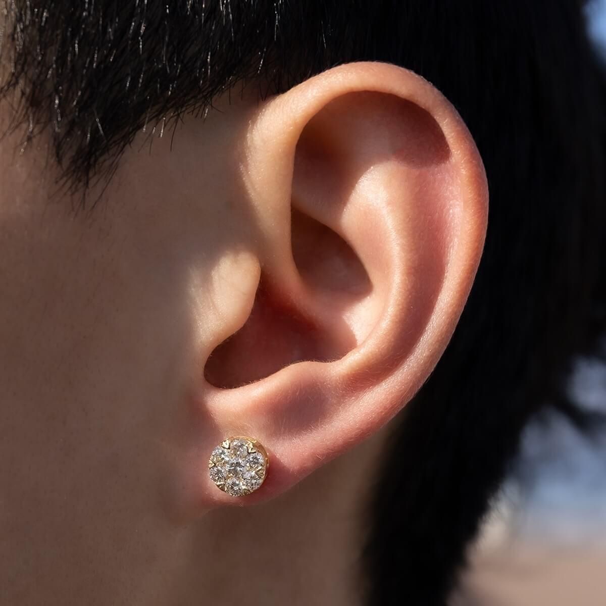 ダイヤモンド 18K イエローゴールド ピアス 8mm APE-V3166(M