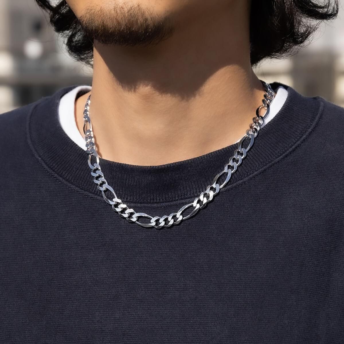 シルバー フィガロネックレス 幅8.8mm 45cm-55cm 200F2-31D6