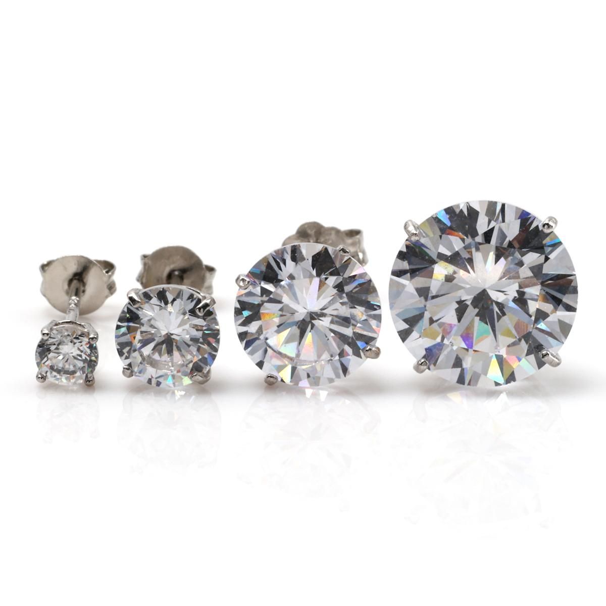 14K ホワイトゴールド ソリティアピアス 3mm-9mm - AVALANCHE OFFICIAL