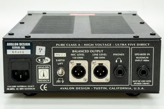 used】Avalon Design U5 Pure Clas A Instrument & DI Preamplifier