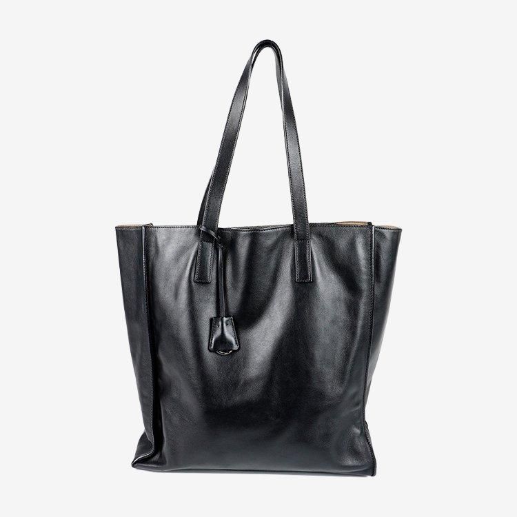 三角ロゴレザートートバッグ ブラック ヴィンテージ|プラダ PRADA