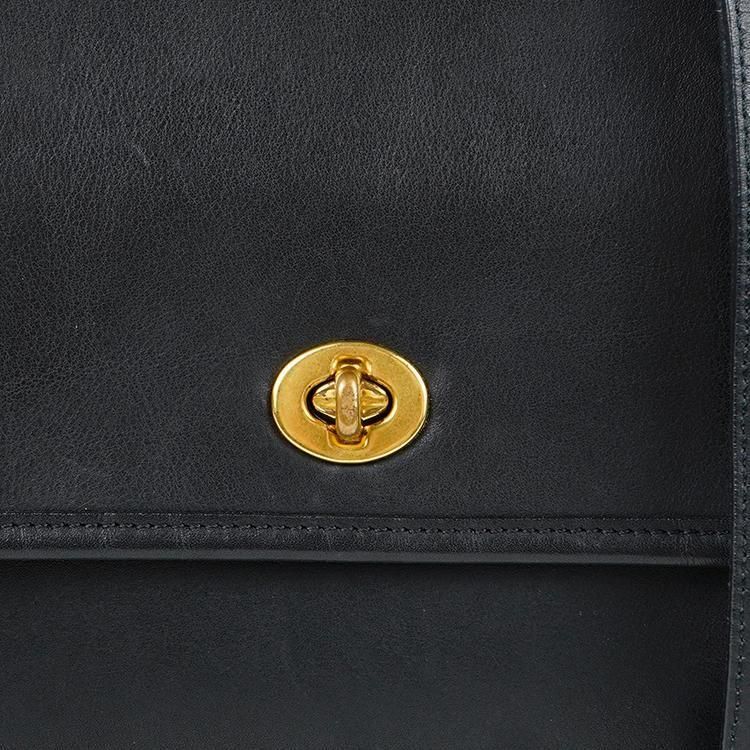 COACH コーチ ターンロック2WAYフラップショルダーバッグ ブラック