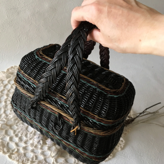 アンティークバスケット | 小さなブラックパニエ（サック・ド