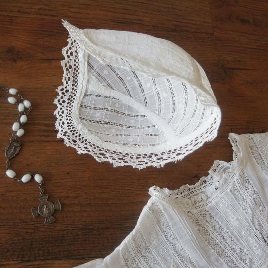 アンティークベビードレス | フランス コットン製 洗礼用ベビードレス