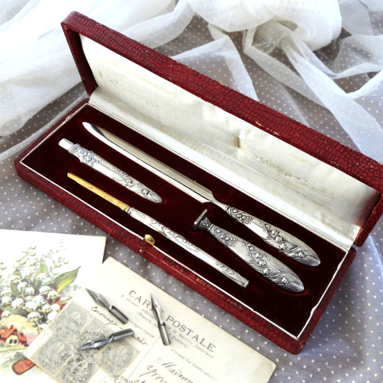 アンティーク すずらん ペンセット | フランス Au Bon Marché Paris