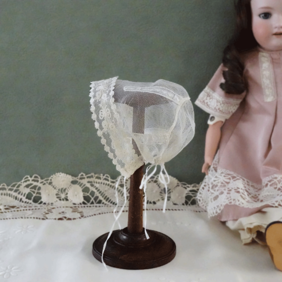 アンティーク ボネ | フランス 刺繍レースのベビーボネ ドール