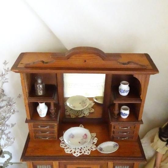 アンティーク ドールキャビネット | フランス 木製ドールキャビネット