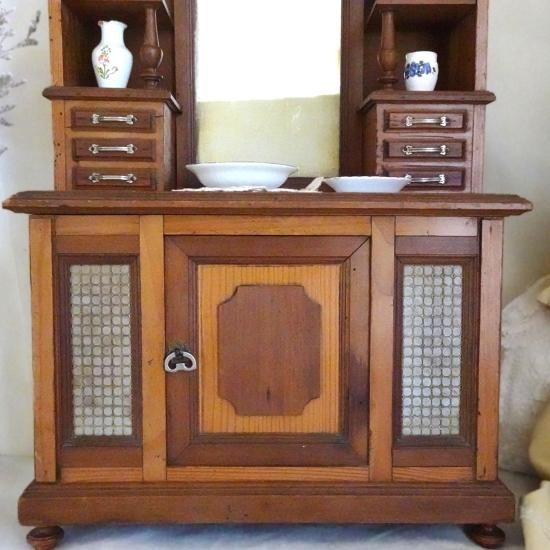 アンティーク ドールキャビネット | フランス 木製ドールキャビネット