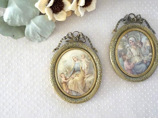 アンティーク リボン フレーム | フランス リボンモチーフと薔薇模様