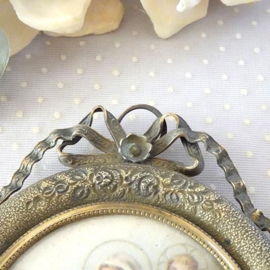 アンティーク リボン フレーム | フランス リボンモチーフと薔薇模様