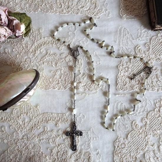 ロザリオ アンティーク | フランス マザーオブパール ロザリオケースと