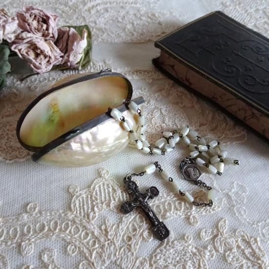 ロザリオ アンティーク | フランス マザーオブパール ロザリオケースと