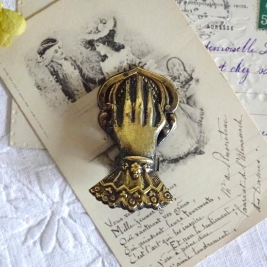 フランスアンティーク貴婦人の手 台座 ハンドオブジェ 19世紀 希少