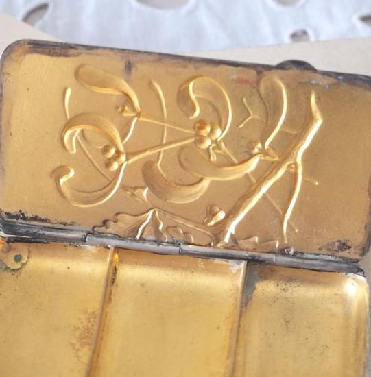 アンティーク シルバーケース | フランス 20世紀初頭 ヤドリギの切手