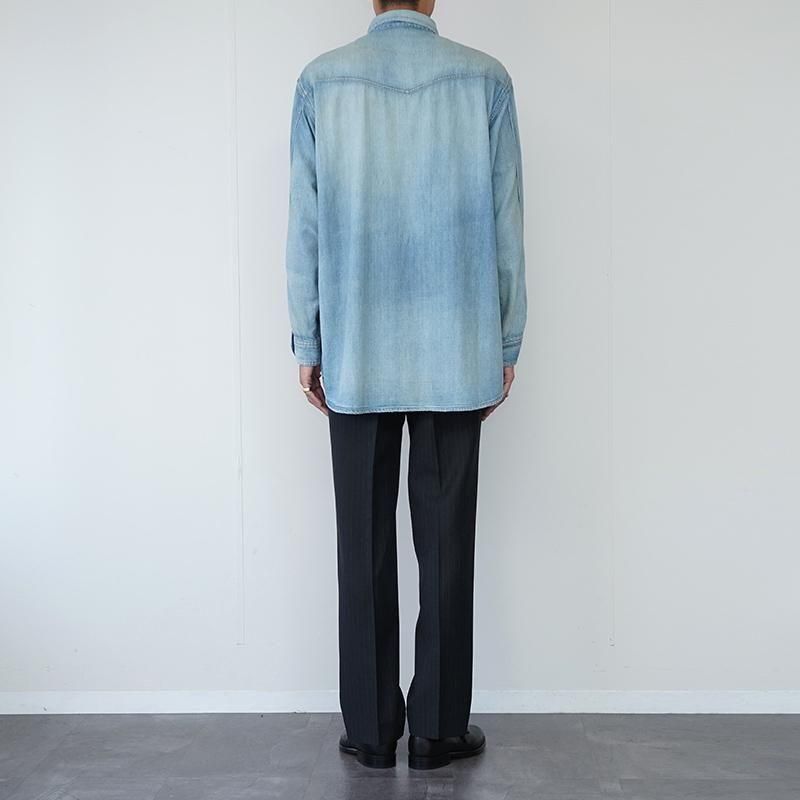 MAATEE&SONS】DENIM SHIRTS COVERALL FADE INDIGO - THIRTY' THIRTY' STORE