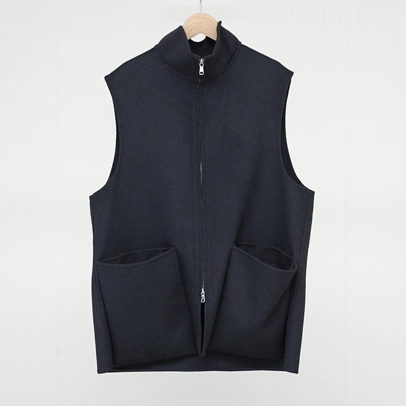 MAATEE&SONS】W-FACE VEST CHACOAL - THIRTY' THIRTY' STORE