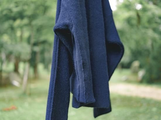 YOKE | 7G ALPACA WOOL RIB CREW NECK CARDIGAN(NAVY) | 7Gアルパカ