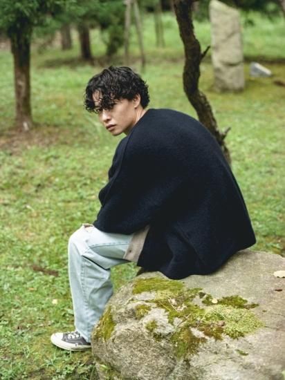 YOKE | 7G ALPACA WOOL RIB CREW NECK CARDIGAN(NAVY) | 7Gアルパカ