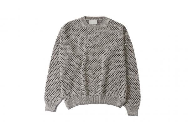 YOKE | MESHED KNIT CREWNECK(FOG WHITE) | メッシュニットクルー